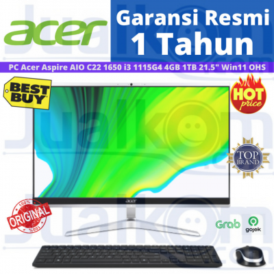 Acer Aspire AIO C22 1650 i3 1115G4 4GB 1TB 21.5" Win11 OHS