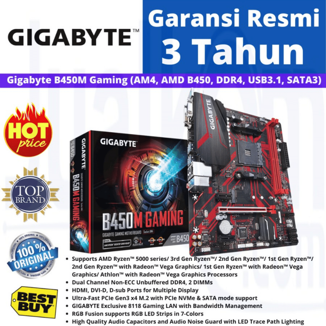 Gigabyte B450M GAMING Motherboard AMD AM4 Socket Ryzen