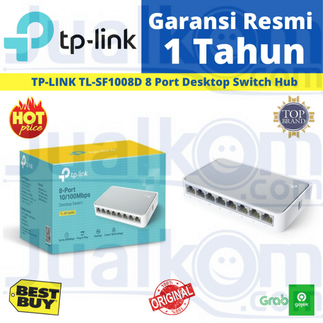 TP LINK TL SF1008D TPLink 8 Port 10/100Mbps Desktop Switch Hub