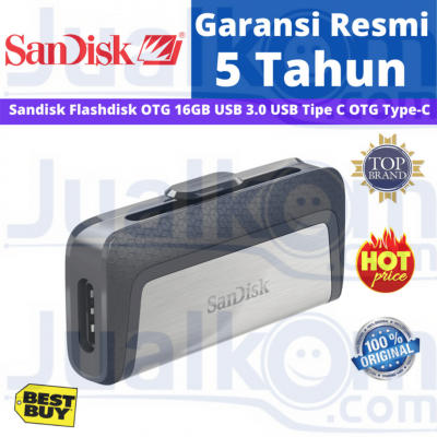 Sandisk Ultra Dual Drive USB TYPE C 16 GB Flashdisk OTG Type-C 3
