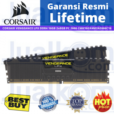 CORSAIR  LPX DDR4 16GB 2x8 PC 2666 CMK16GX4M2A2666C16  Resmi