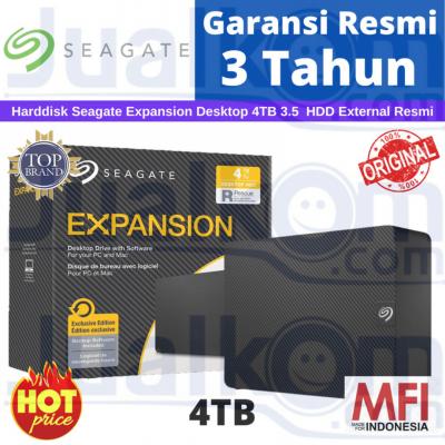 Seagate Expansion Desktop HDD Hardisk Eksternal 4 TB USB 3.0 Res
