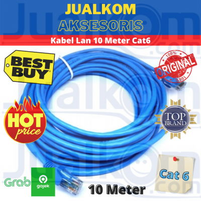 Kabel LAN 10M Cat6 Cat 6 10Meter UTP Cable 10 M Network 10 Meter