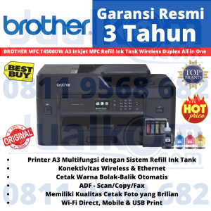 Printer Brother MFC T4500DW Inkjet Printer A3 Wireless Duplex Wi